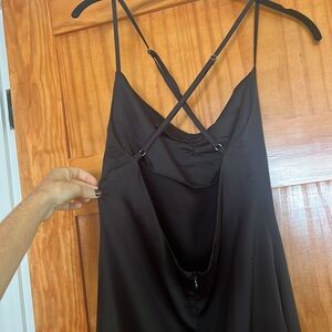 Black strappy back mini dress